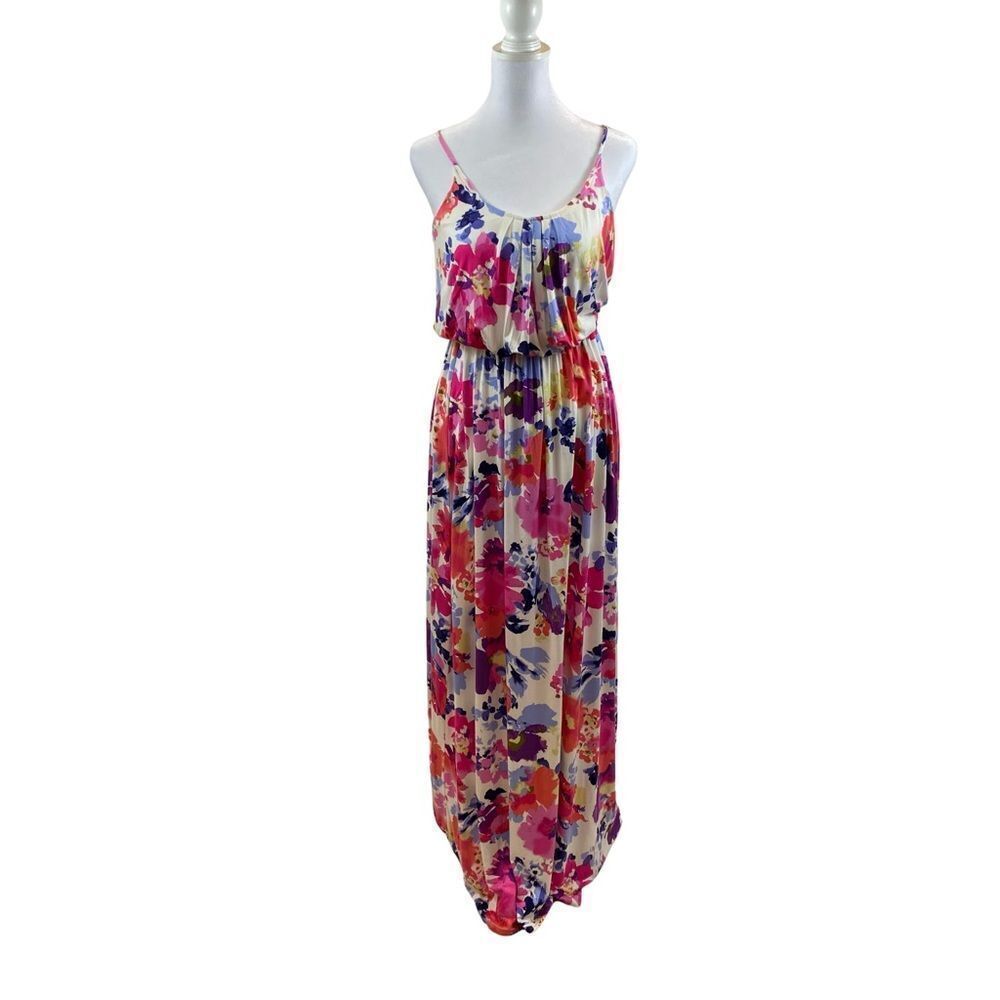 Felicity & Coco Brand  Floral Scoop Neck Maxi Dress Size Small‎